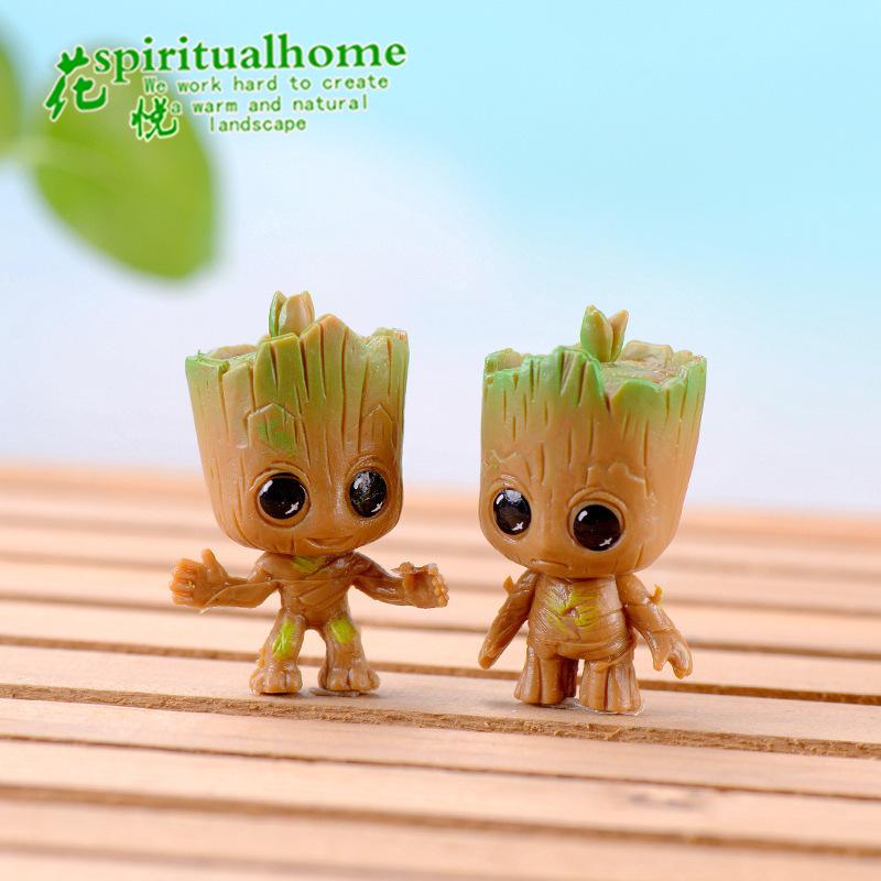 Phụ Kiện Tiểu Cảnh 微景观树人卡通钥匙扣挂件摆件DIY多肉植物装饰树怪摆件创意盆景