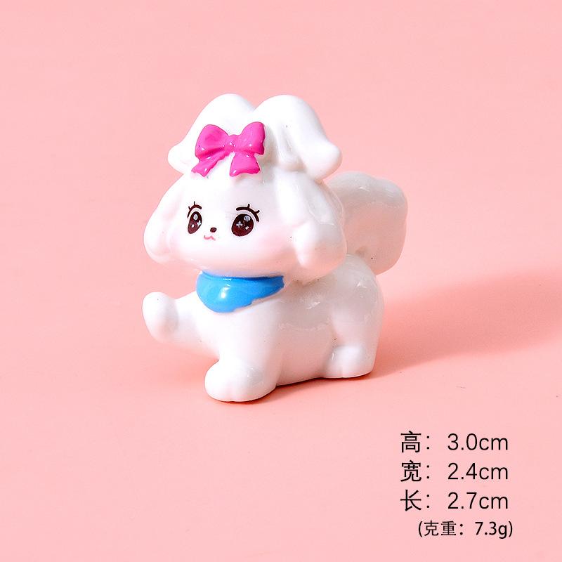 Chó nơ resin mini, phụ kiện DIY, tiểu cảnh, bàn làm việc (NX-602)