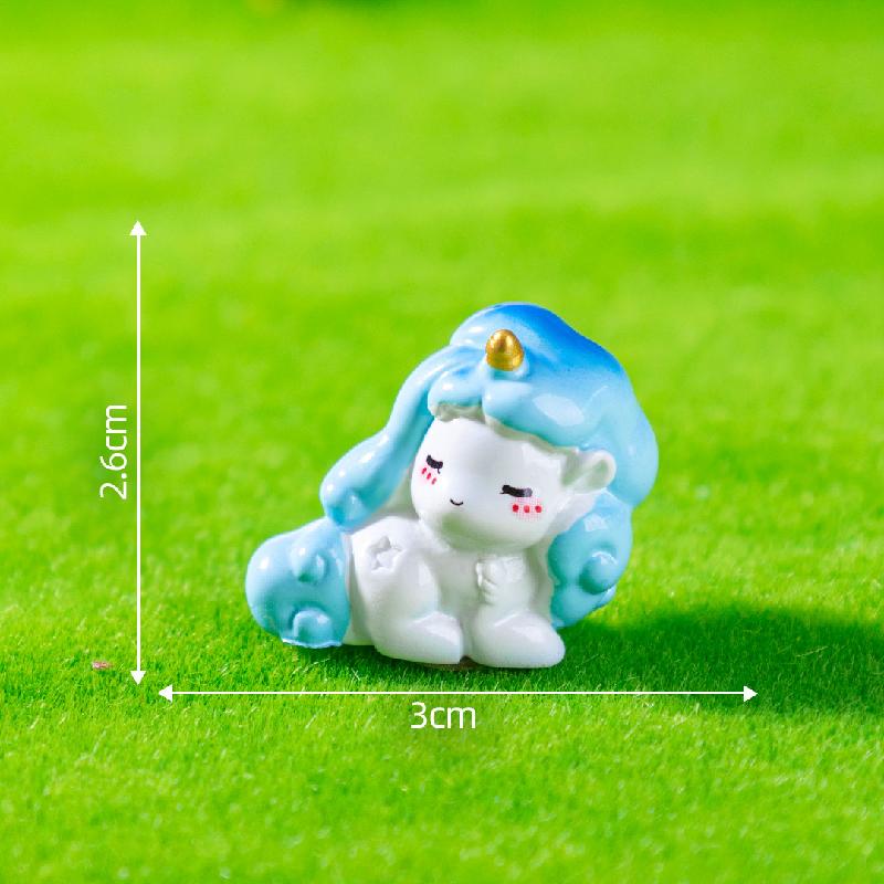 Tiểu cảnh kỳ lân cầu vồng DIY, phụ kiện tiểu cảnh mini garden resin treo bàn đáng yêu (ZC-1415)