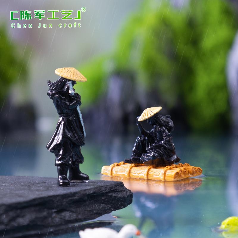 Phụ Kiện Tiểu Cảnh 微景观创意江湖侠客与姜太公生态瓶 DIY装饰品配件迷你场景小摆件