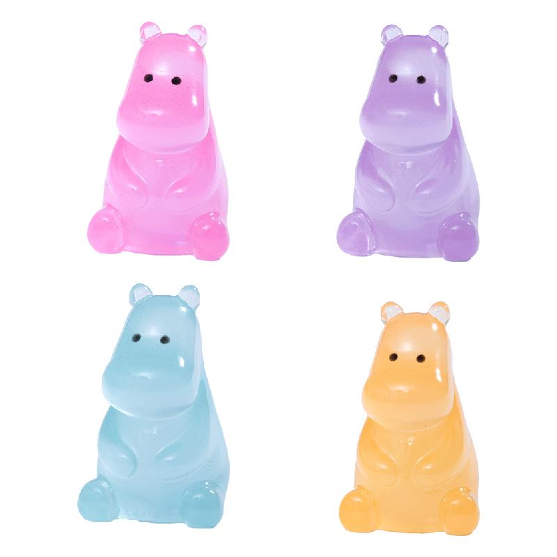 Tiểu cảnh hà mã phát sáng DIY, phụ kiện tiểu cảnh mini resin garden treo bàn đáng yêu (ZC-1391)