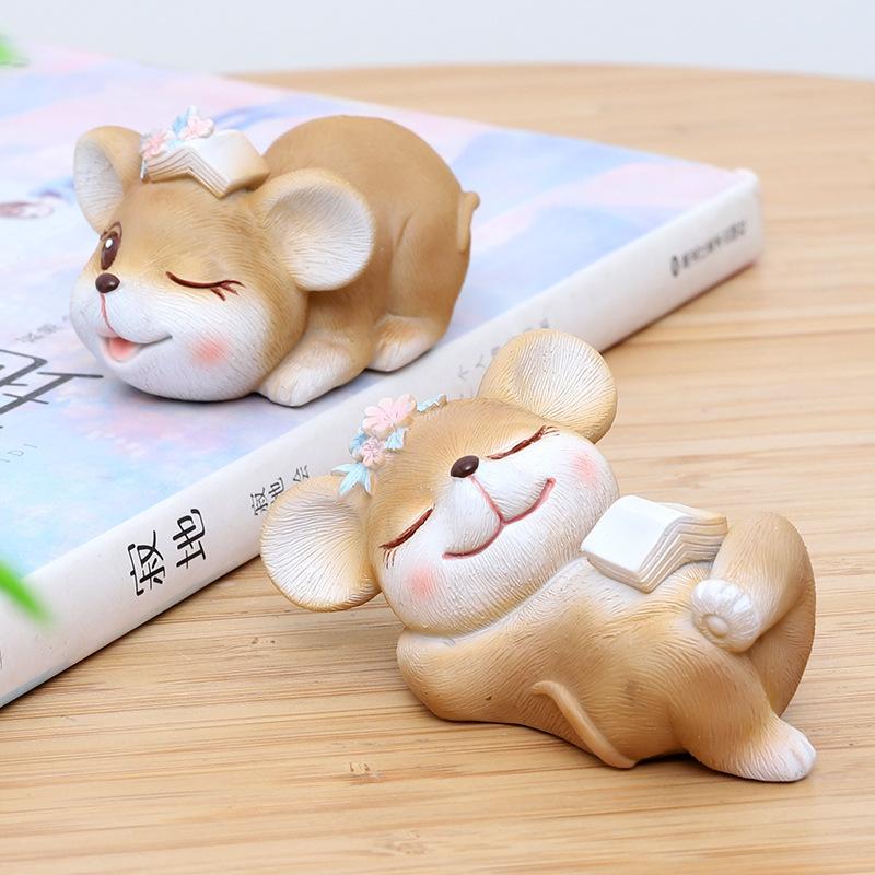 Chậu Cây Resin Tượng chuột resin mini phong cách Instagram, đồ trang trí bánh kem, bàn làm việc và nhà (RG-260)