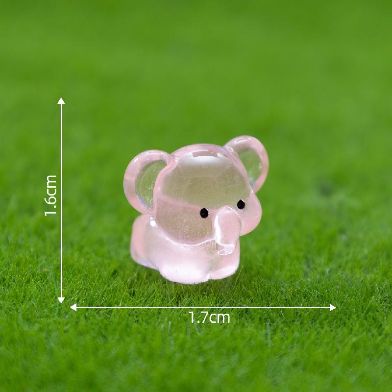 Tiểu cảnh voi phát sáng DIY, phụ kiện tiểu cảnh mini treo bàn resin đáng yêu (ZC-1079)