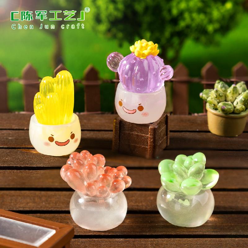 Phụ Kiện Tiểu Cảnh 微景观夜光萌萌多肉仙人掌盆栽娃屋 DIY装饰品配件迷你桌面小摆件