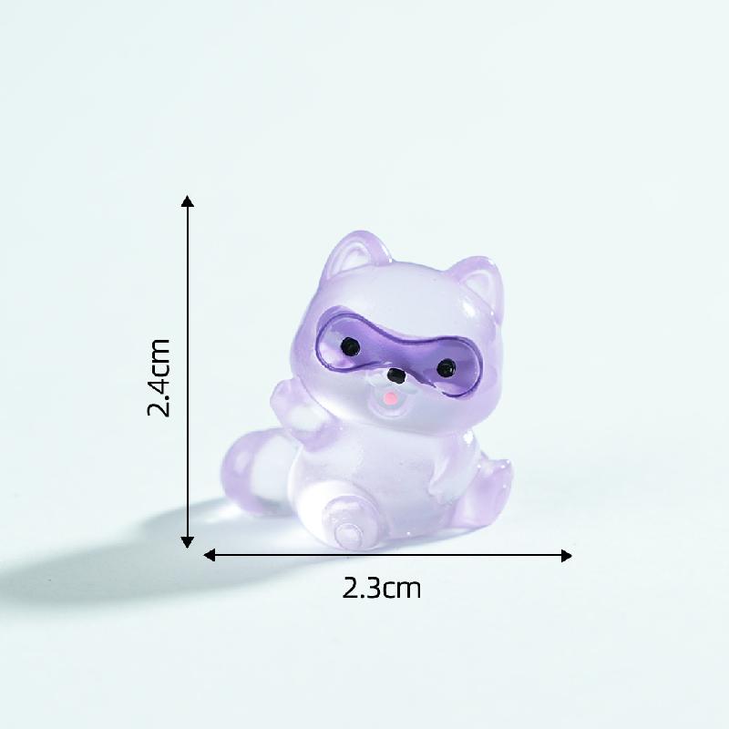 Tiểu cảnh gấu trúc raccoon phát sáng DIY, phụ kiện tiểu cảnh mini resin garden treo bàn xe cute (ZC-1472)