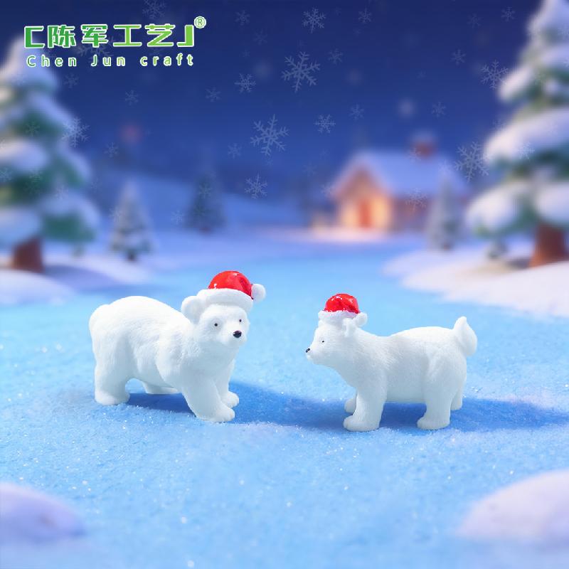 Gấu Bắc Cực móc khóa trang trí tiểu cảnh Noel đáng yêu (ZC-632)