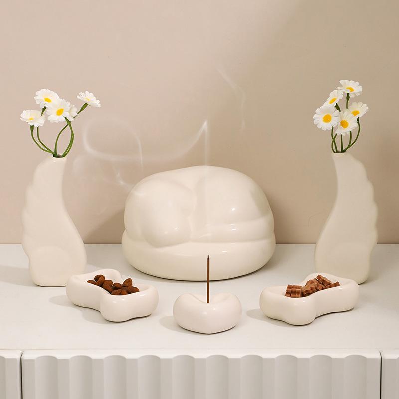 Chậu Cây Resin Hũ đựng tro cốt thú cưng bằng gốm, hũ tưởng niệm chó mèo, đồ tang lễ thú cưng (RG-2)