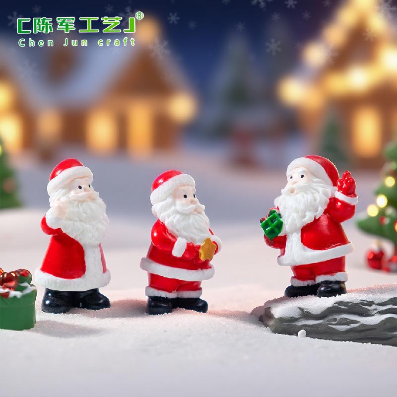 Phụ Kiện Tiểu Cảnh 跨境新品微景观写实圣诞老人 雪地造景diy装饰品挂配件迷你小摆件