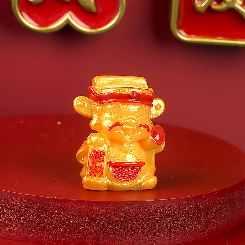 微景观新年饰品配件国潮公仔手办车载桌面小摆件布置树脂装饰用品