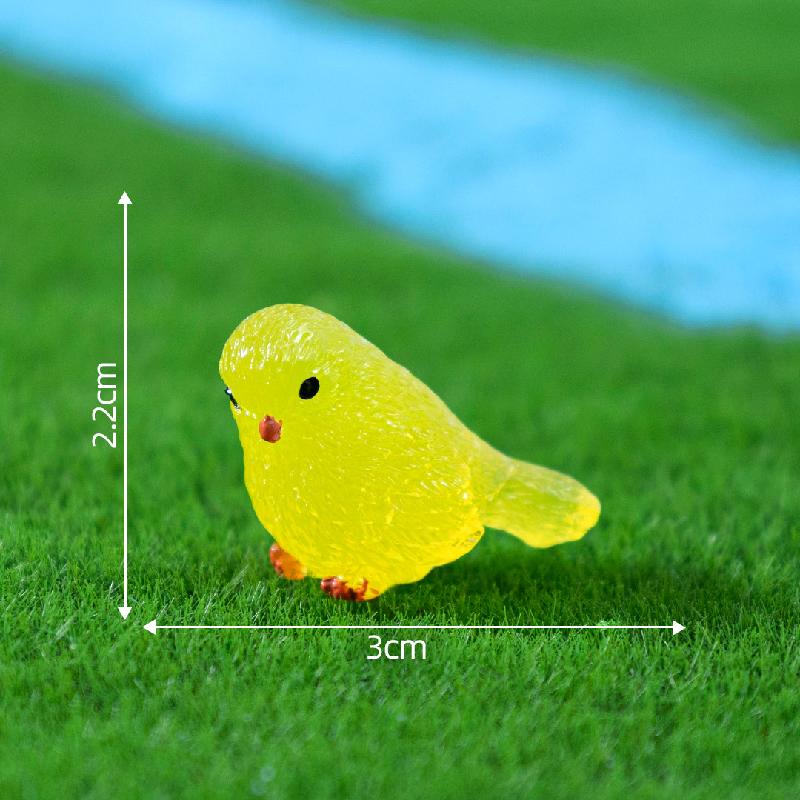 Tiểu cảnh chim phát sáng ban đêm, sân vườn DIY, phụ kiện treo resin tiểu cảnh mini (ZC-736)