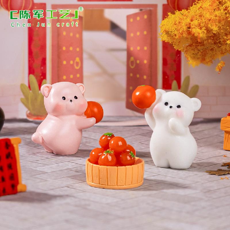 Phụ Kiện Tiểu Cảnh 微景观创意好事成双小熊公仔 DIY装饰品挂配件迷你车载桌面小摆件