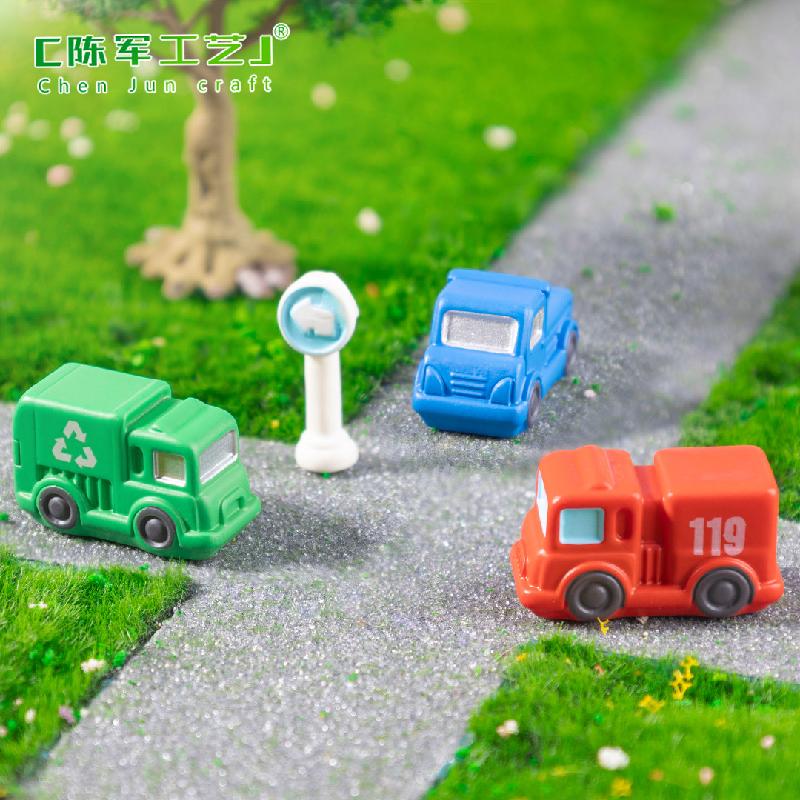 Phụ Kiện Tiểu Cảnh 微景观消防车货车马路交通工具造景 DIY装饰品配件微缩迷你小摆件