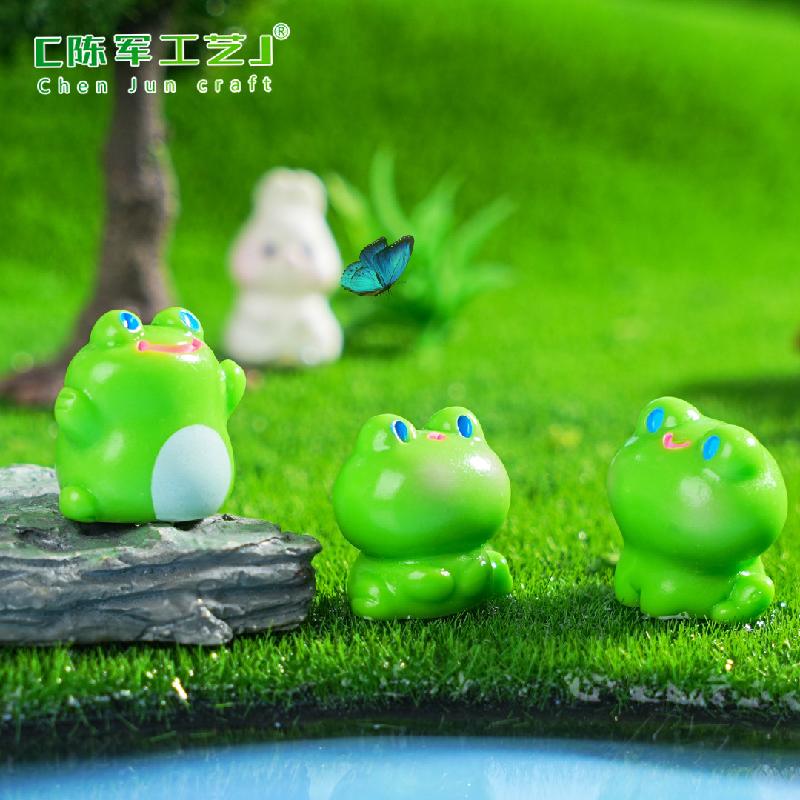 Phụ Kiện Tiểu Cảnh 微景观创意可爱小青蛙园艺造景 DIY装饰品配件迷你汽车桌面小摆件
