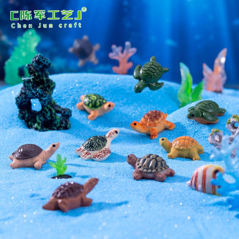 Phụ Kiện Tiểu Cảnh 微景观创意仿真海龟小乌龟海洋动物 鱼缸造景DIY装饰品配件小摆件