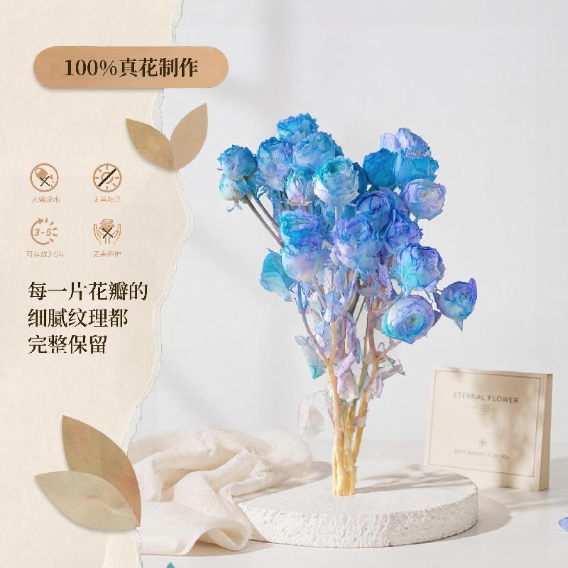Hoa khô trang trí Hoa hồng chùm vĩnh cửu DIY hoa khô làm bó hoa cao cấp (HK-75)