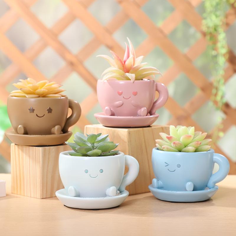 Chậu Cây Resin Chậu cây mọng nước resin sáng tạo, chậu mini trang trí ban công, bàn làm việc và tiểu cảnh (RG-198)