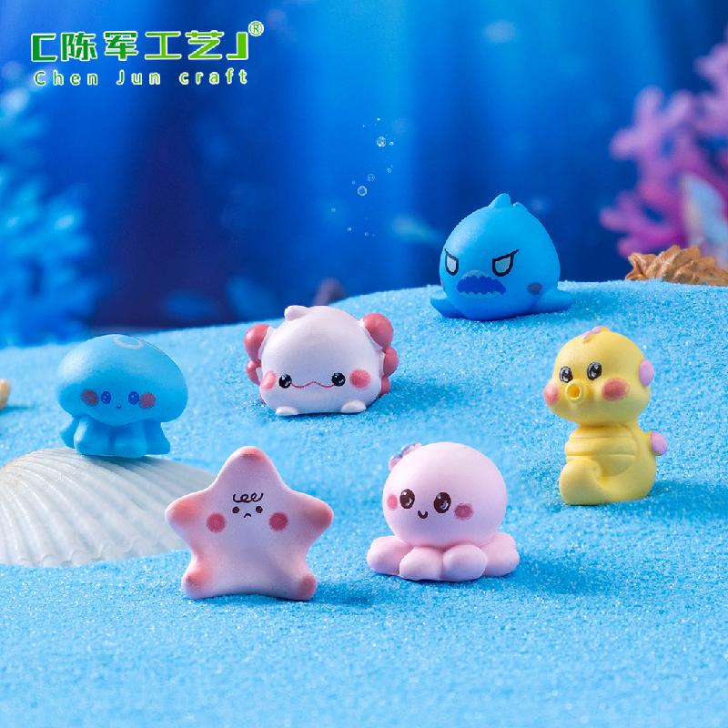 Phụ Kiện Tiểu Cảnh 微景观创意多彩六角龙海洋动物造景 DIY装饰品配件迷你桌面小摆件