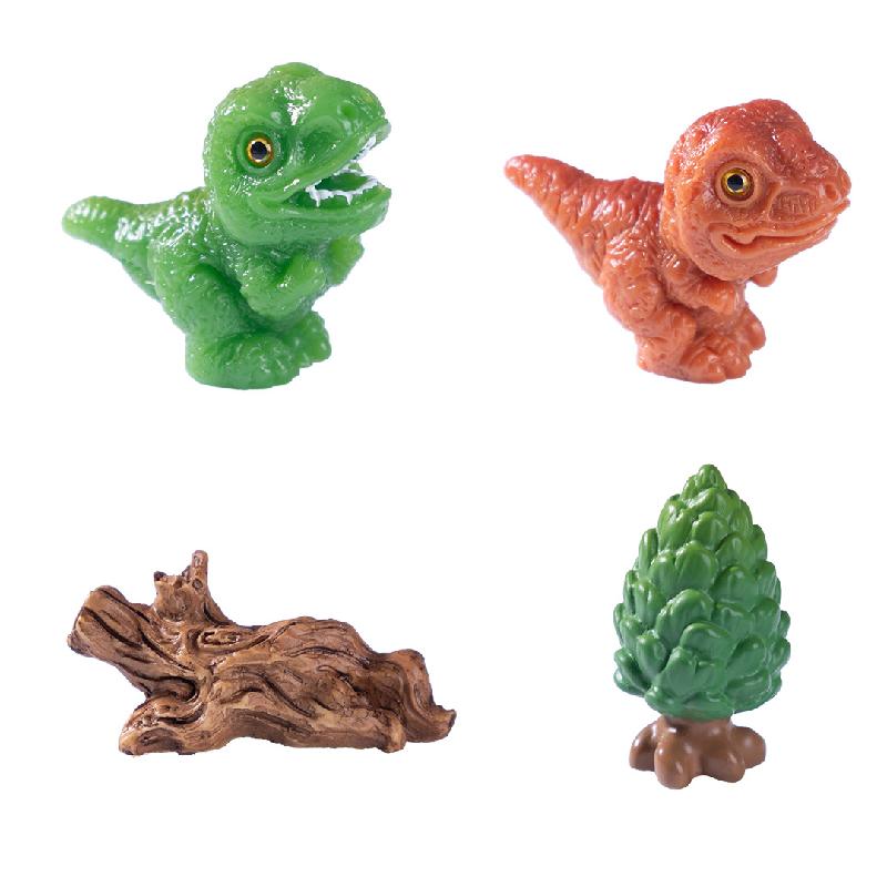 Tiểu cảnh khủng long trên gốc cây DIY, phụ kiện tiểu cảnh mini bàn thu nhỏ đáng yêu (ZC-1033)