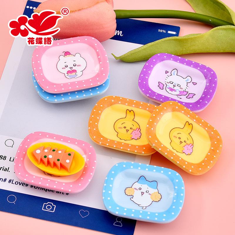 Đĩa vuông động vật resin, đĩa food mini, phụ kiện DIY (NX-620)