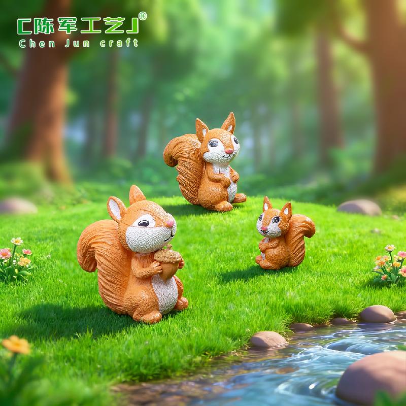 Phụ Kiện Tiểu Cảnh Tiểu cảnh sóc nhỏ, phụ kiện trang trí cây cảnh và móc khóa (ZC-395)