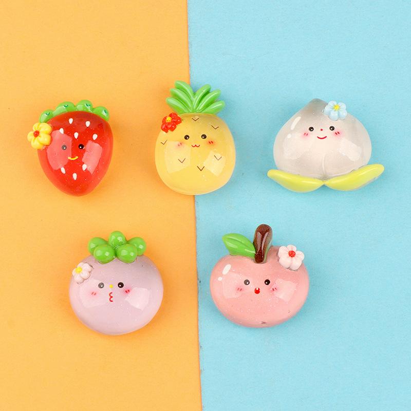 Charm LaBuBu 夜光透明闪粉水果DIY树脂饰品配件 凉鞋洞洞鞋扣贴片材料