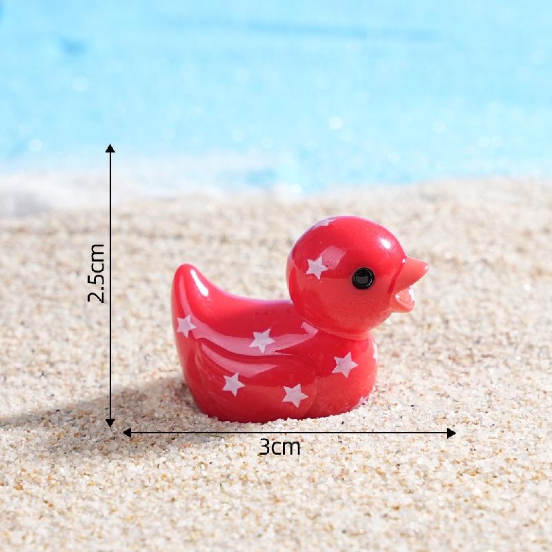 Tiểu cảnh vịt cờ sao DIY, phụ kiện tiểu cảnh mini resin garden treo bàn đáng yêu cute (ZC-1437)