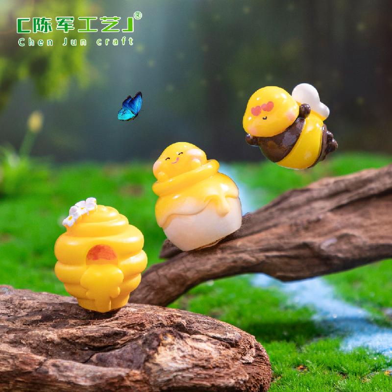 Phụ Kiện Tiểu Cảnh 微景观创意贪吃小蜂蜜蜂巢园艺造景 DIY装饰配件迷你小桌面小摆件