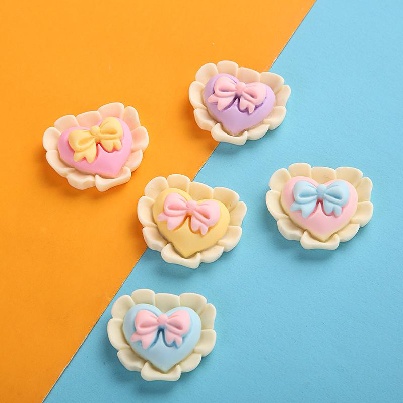 Charm nơ trái tim DIY trang trí vỏ điện thoại (FF-485)