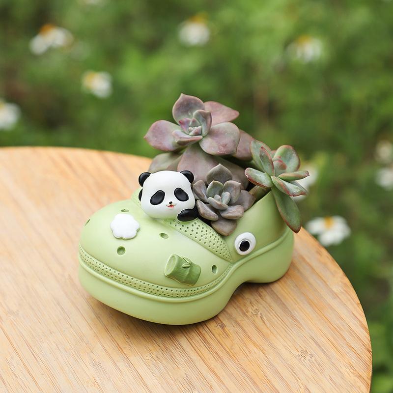 Chậu Cây Resin Chậu cây hình dép Crocs resin, chậu mọng nước mini, chậu để bàn trang trí vườn (RG-72)