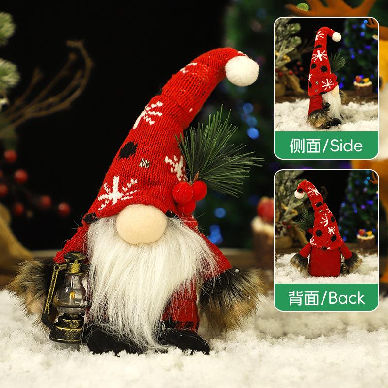 Trang Trí Noel Trang trí Noel: Búp bê không mặt mũ len, quà Noel cho cây