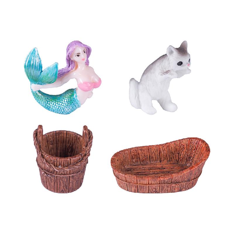 Tiểu cảnh nàng tiên cá mèo DIY, phụ kiện tiểu cảnh mini bàn thu nhỏ đáng yêu (ZC-1086)