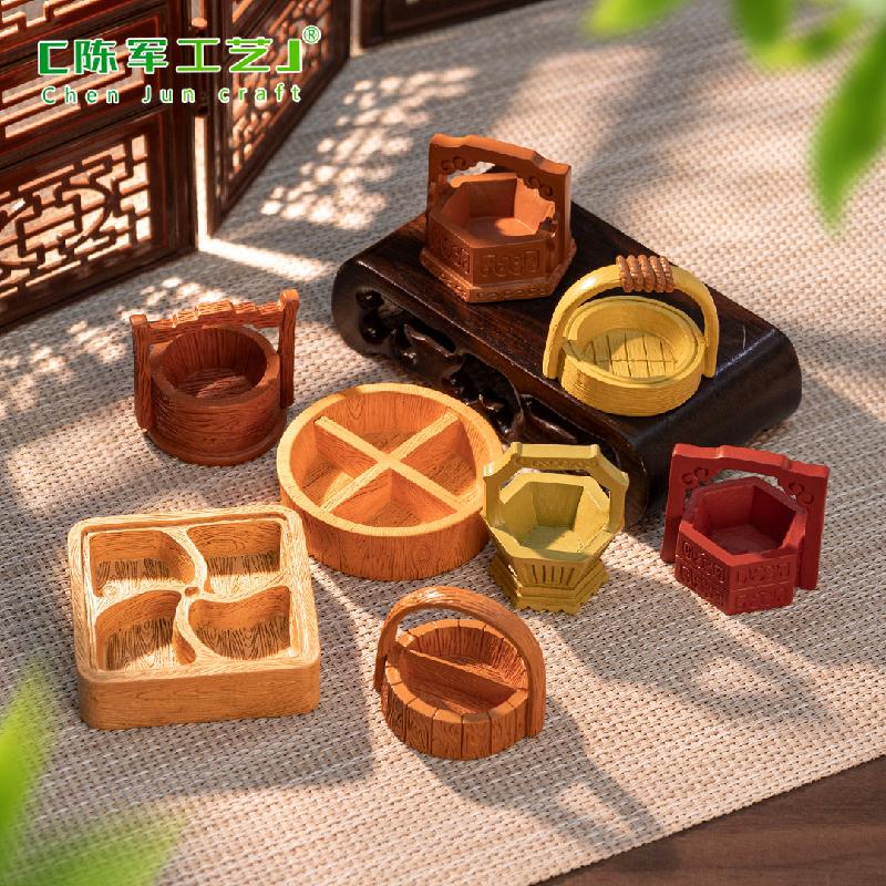 Phụ Kiện Tiểu Cảnh 微景观创意古风食盒篮子模型 娃娃屋diy装饰品配件微缩迷你小摆件
