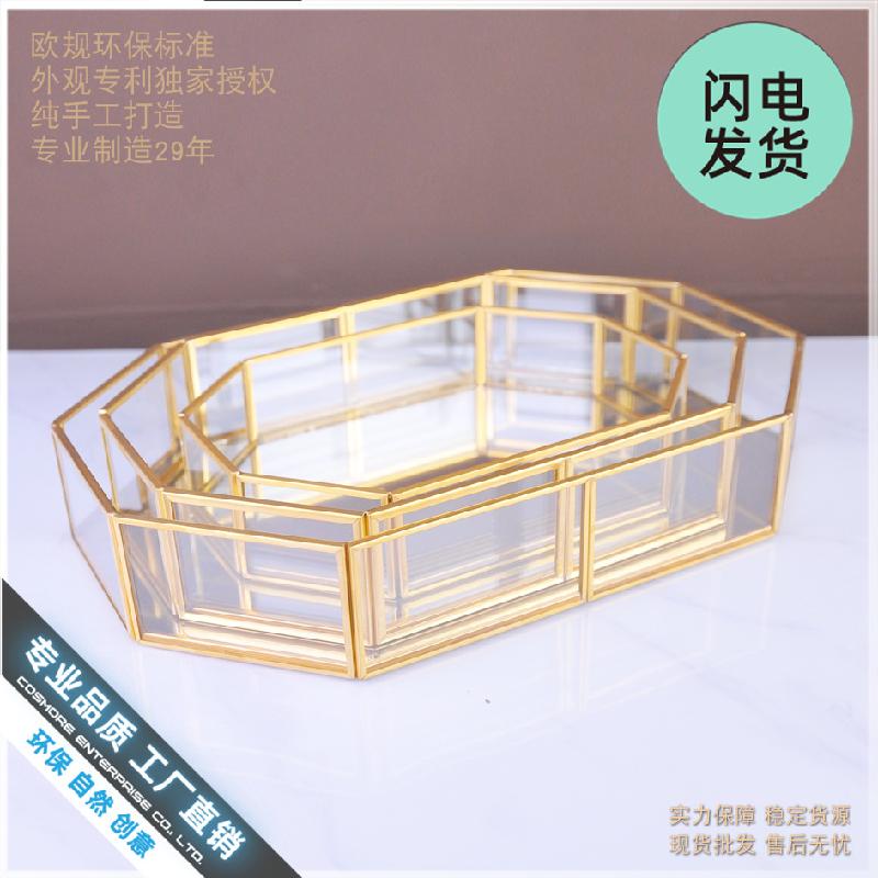 Chậu Đa Giác Hộp kính nhiều ngăn, khay trang điểm để bàn (DG-92)