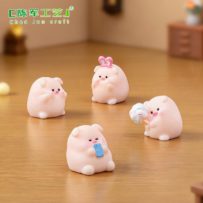 Phụ Kiện Tiểu Cảnh Tiểu cảnh heo con đáng yêu, phụ kiện trang trí xe hơi mini (ZC-472)