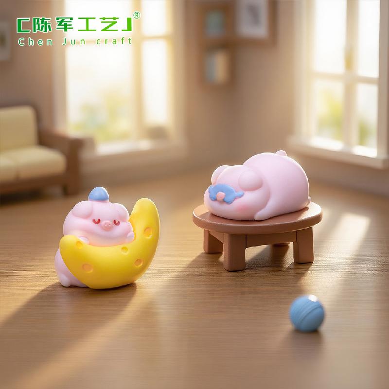Phụ Kiện Tiểu Cảnh 微景观创意可爱猪猪公仔萌粒 DIY装饰品挂配件迷你车载桌面小摆件