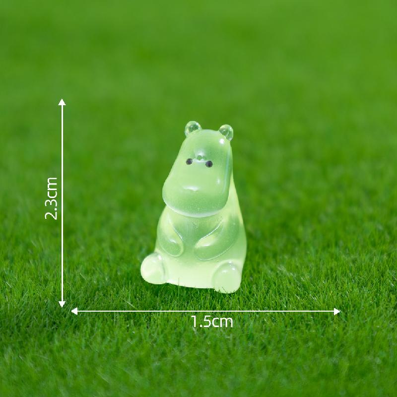 Tiểu cảnh hà mã phát sáng DIY, phụ kiện tiểu cảnh mini resin garden treo bàn đáng yêu (ZC-1391)