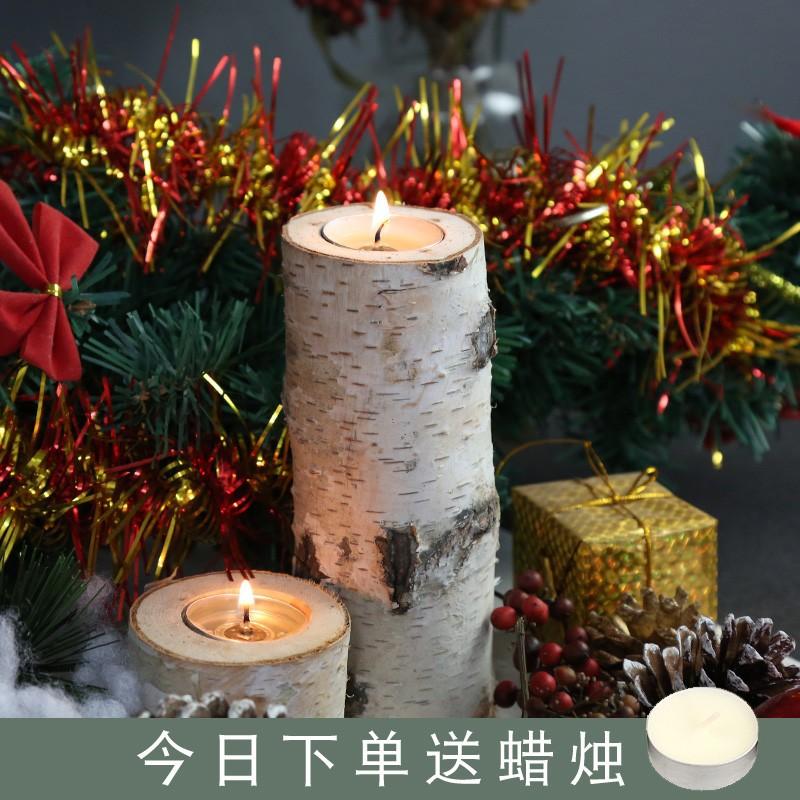 Trang Trí Noel Gốc cây bạch dương tự nhiên kiểu Bắc Âu cho Giáng Sinh - trang trí tự nhiên cho đám cưới, tiệc và lễ hội, lý tưởng để làm chân nến và phụ kiện trang trí.