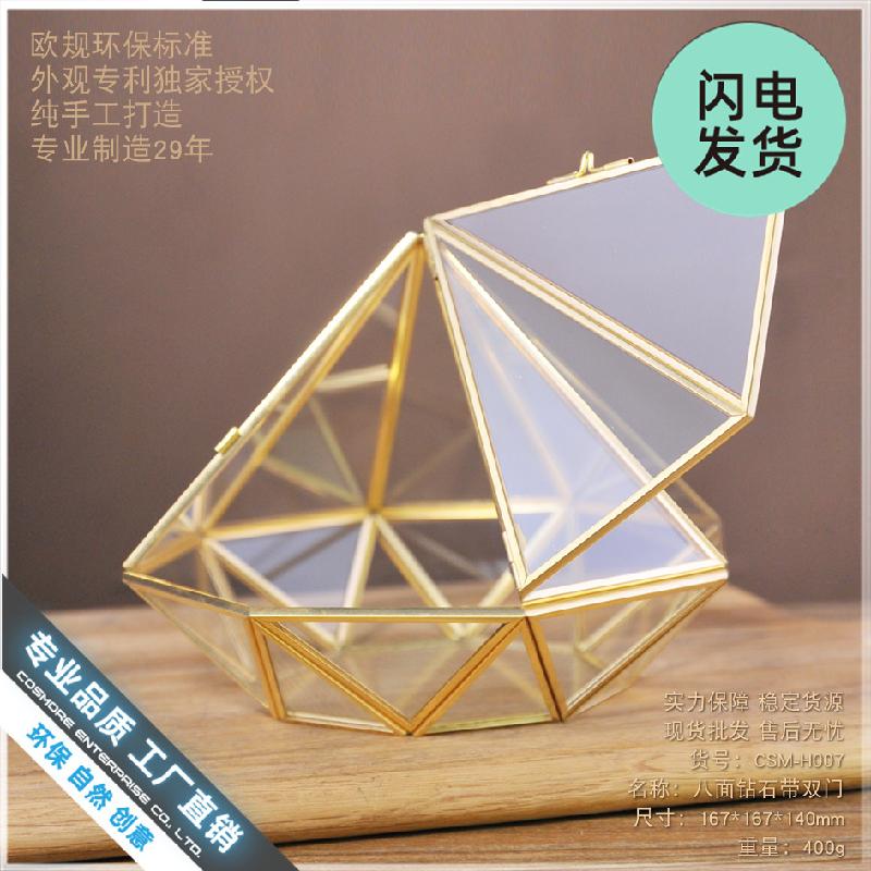 Chậu Đa Giác Bình thủy tinh ngôi sao may mắn, hộp hoa bất tử (DG-55)