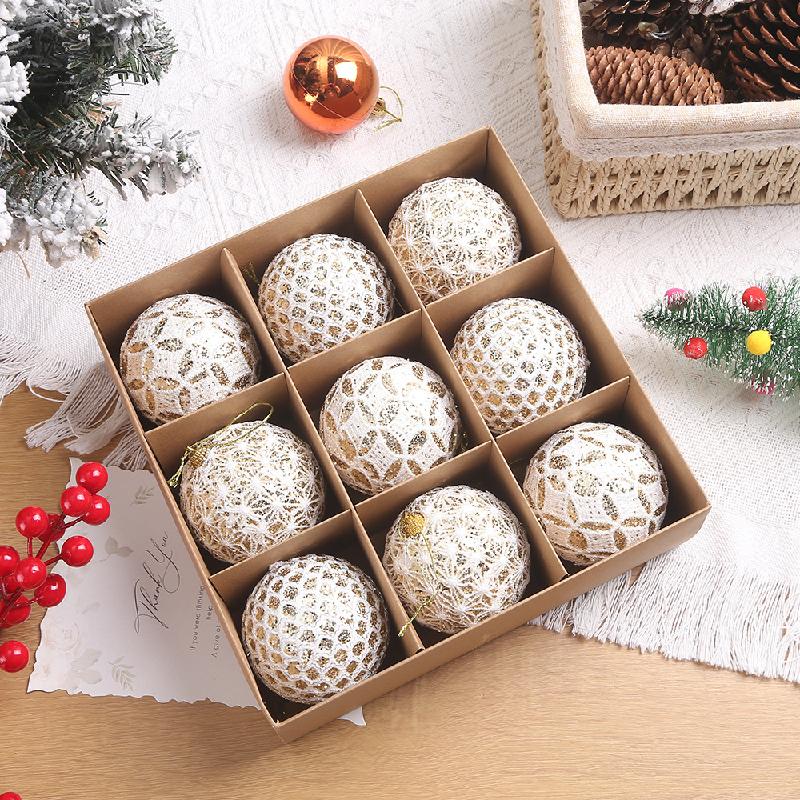 Trang Trí Noel Trang trí Noel: Bóng ren 8cm, đẹp mắt cho dịp lễ đặc biệt