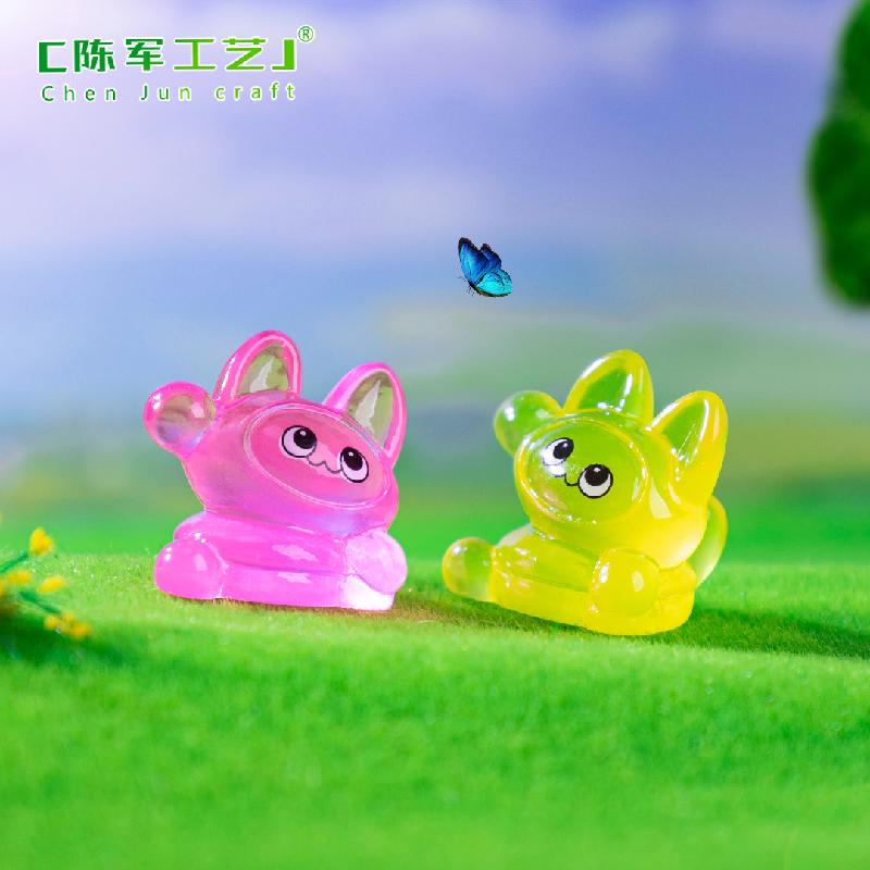Phụ Kiện Tiểu Cảnh 跨境外贸微景观夜光呆呆小猫公仔萌粒 DIY装饰品挂配件迷你小摆件