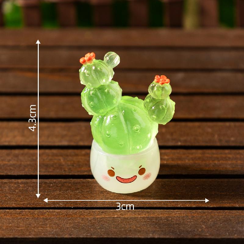 Tiểu cảnh xương rồng mini phát sáng DIY, phụ kiện tiểu cảnh mini bàn treo cute (ZC-1145)