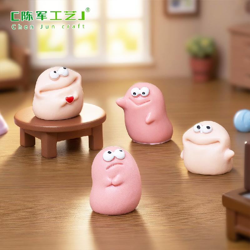 Phụ Kiện Tiểu Cảnh 微景观创意橡皮泥大嘴怪萌粒娃娃屋 DIY装饰品配件迷你桌面小摆件
