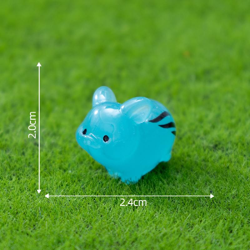 Tiểu cảnh lợn rừng phát sáng DIY, phụ kiện tiểu cảnh mini resin garden treo bàn cute (ZC-1401)