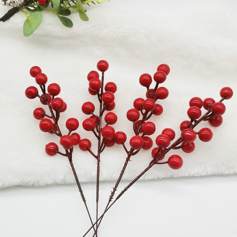 Trang Trí Noel Đồ trang trí Giáng Sinh: 7 đầu/12 đầu quả đỏ xốp, quả đông châu, quả dâu giả, dây trang trí nhà.