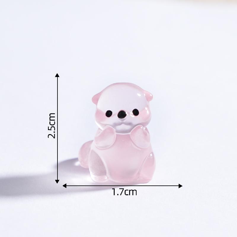Tiểu cảnh hải otter phát sáng DIY, phụ kiện tiểu cảnh mini resin micro bottle treo bàn đáng yêu (ZC-1453)