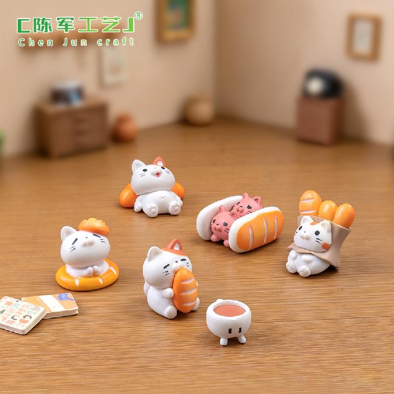 Phụ Kiện Tiểu Cảnh Tiểu cảnh mèo bánh mì, trang trí xe hơi và bàn làm việc (ZC-101)