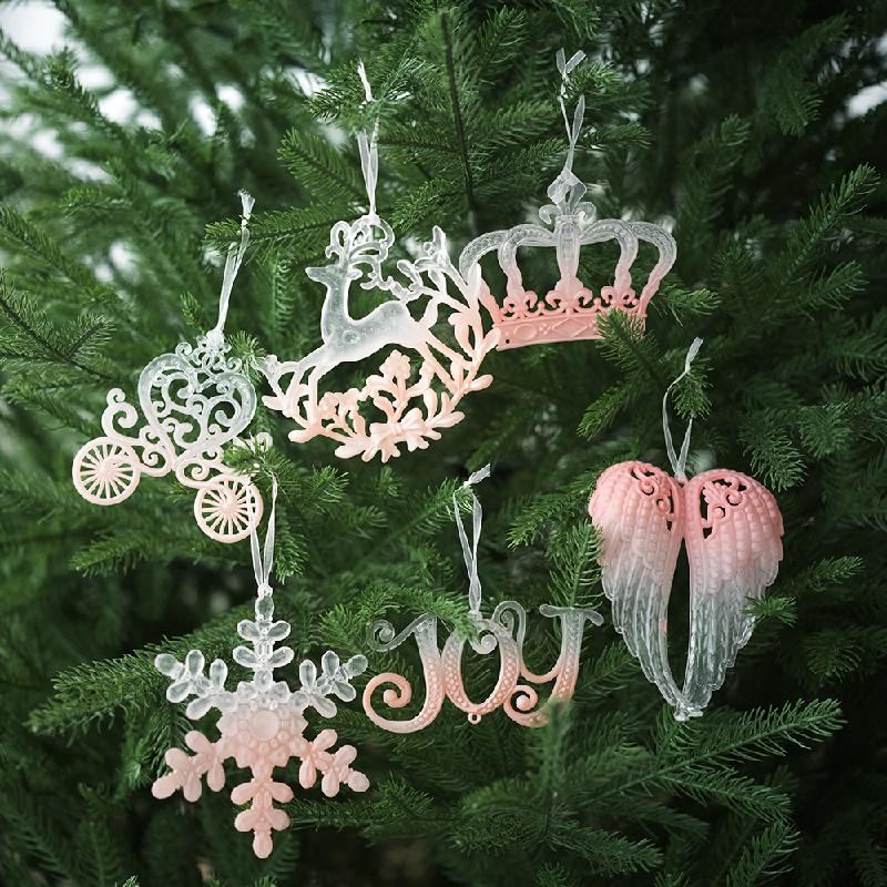 Trang Trí Noel Phụ kiện Noel cánh thiên thần, bông tuyết, lông vũ mini, decor trắng sang trọng cho cây thông Noel