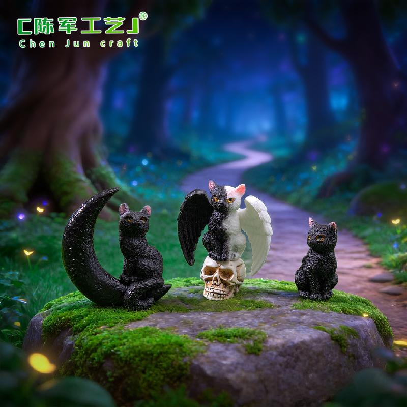 Phụ Kiện Tiểu Cảnh Mèo Song Sinh Halloween Mini (PK-243)