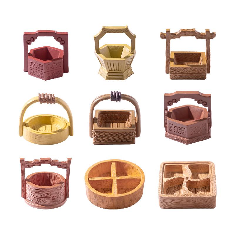 Hộp thức ăn cổ phong mini, búp bê DIY, phụ kiện tiểu cảnh bàn nhỏ xinh dễ thương (ZC-20)