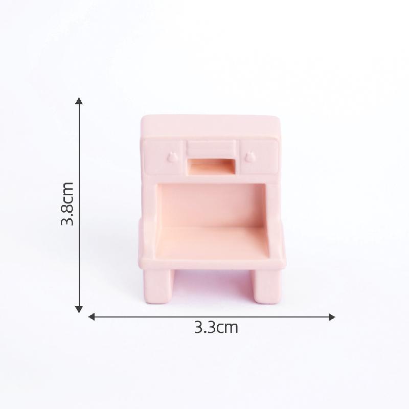 Tiểu cảnh phòng ngủ màu hồng dễ thương, búp bê DIY, phụ kiện bàn mini tiểu cảnh (ZC-170)